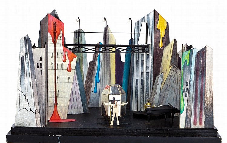 The set design model for David Bowie’s Diamond Dogs tour. Photo: courtesy the Victoria & Albert Museum. | Image source: news.artnet.com