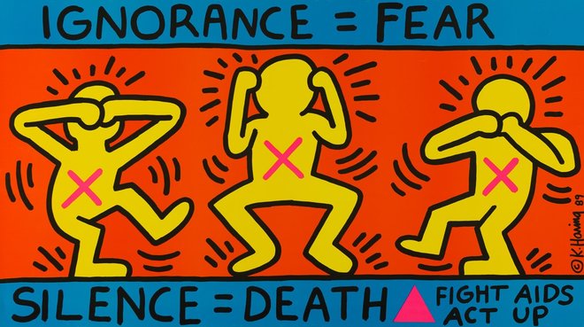 Keith Haring "Ignorance = Fear", 1989 | Image source: Courtesy Keith Haring Foundation